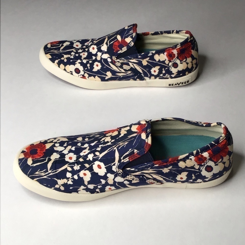 Seavees Baja Slip Ons Trina Turk Poplin Twill Sneakers. — image 7 of 8